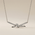 T Knot Pavé Pendant Necklace