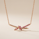 T Knot Pavé Pendant Necklace
