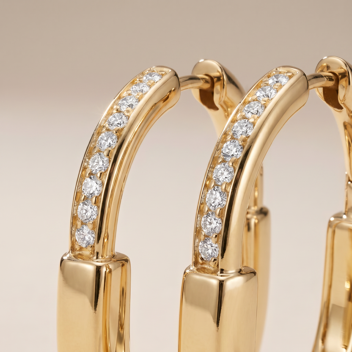 T Lock Medium Hoop Earrings