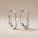 T Lock Medium Hoop Earrings