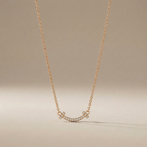 T Small Diamond Pavé Pendant Necklace