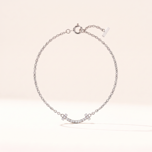 T Smile Pavé Diamonds Chain Bracelet