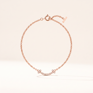 T Smile Pavé Diamonds Chain Bracelet
