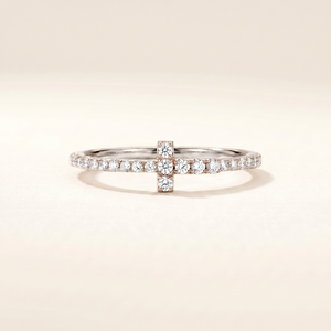 T Wire Pavé Diamonds Band Ring