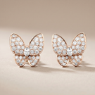 Two Butterfly Pavé Diamonds Earrings