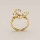 Two Butterfly Pavé Diamonds Ring