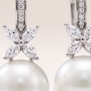 Victoria Pearl And Diamonds Earrings
