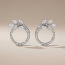 Vine Circle Pavé Diamonds Earrings