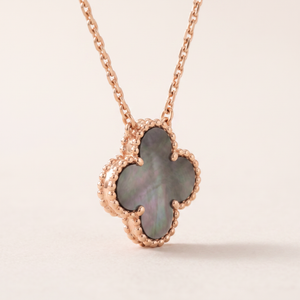 Vintage Alhambra 1 Black Mother Of Pearl Motif Necklace