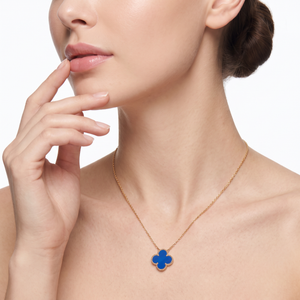 Vintage Alhambra 1 Blue Agate Motif Necklace