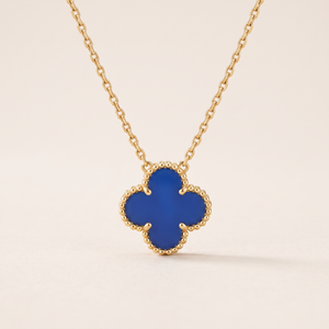 Vintage Alhambra 1 Blue Agate Motif Necklace