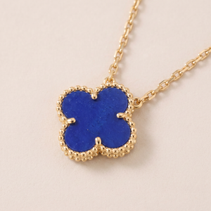 Vintage Alhambra 1 Blue Agate Motif Necklace