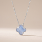 Vintage Alhambra 1 Blue Chalcedony Motif Necklace