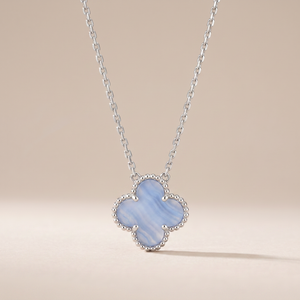 Vintage Alhambra 1 Blue Chalcedony Motif Necklace