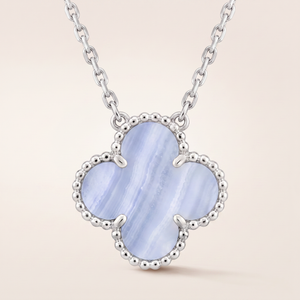 Vintage Alhambra 1 Blue Chalcedony Motif Necklace