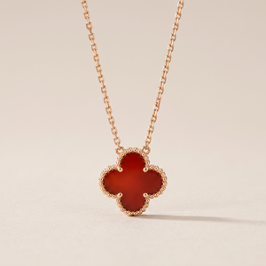 Vintage Alhambra 1 Carnelian Motif Necklace