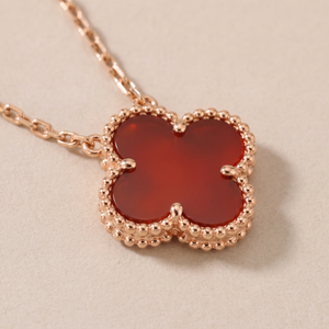 Vintage Alhambra 1 Carnelian Motif Necklace