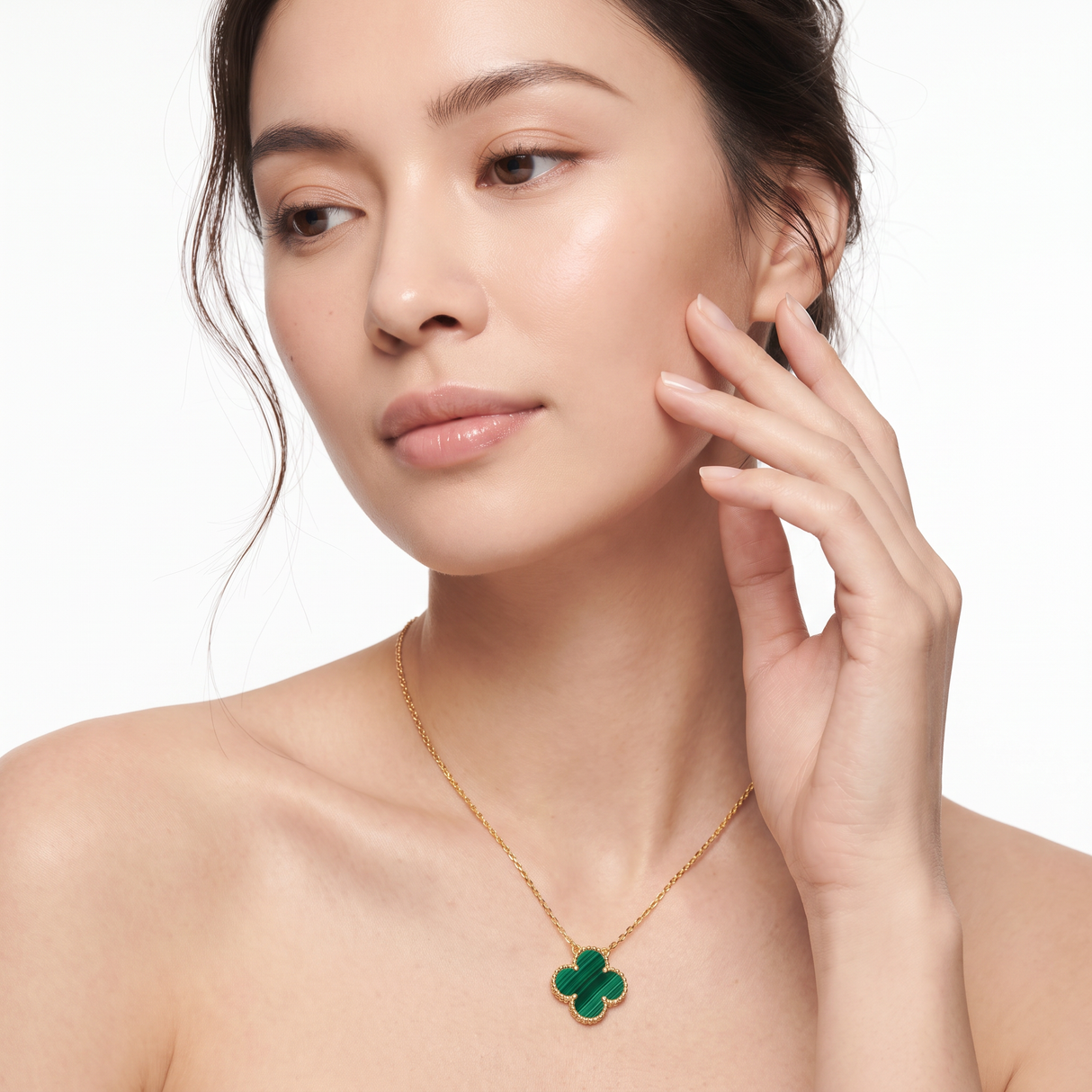 Vintage Alhambra 1 Malachite Motif Necklace
