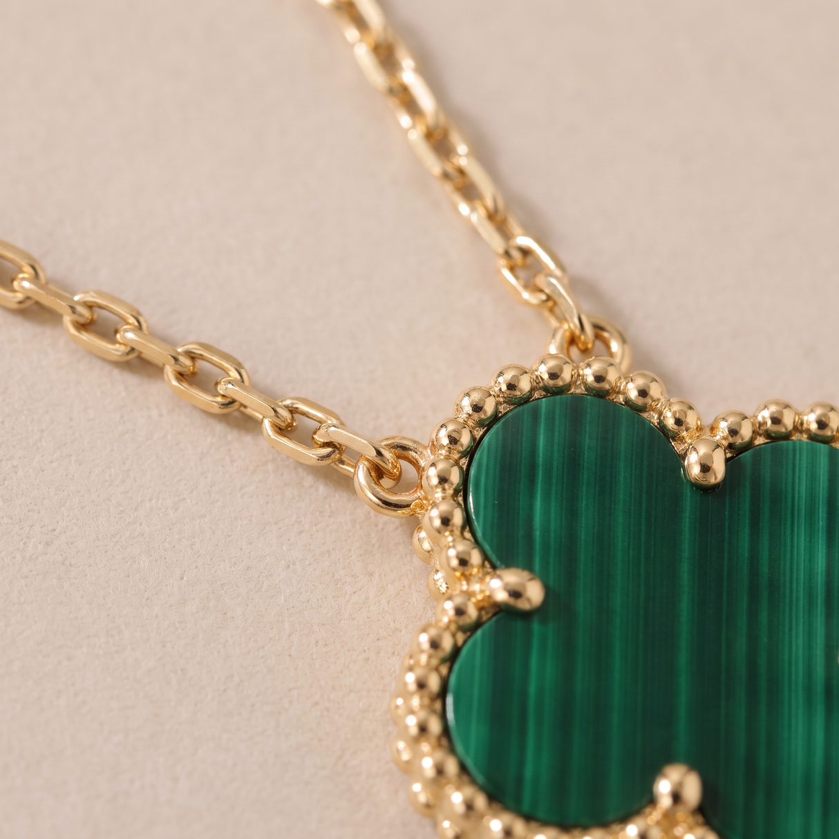 Vintage Alhambra 1 Malachite Motif Necklace