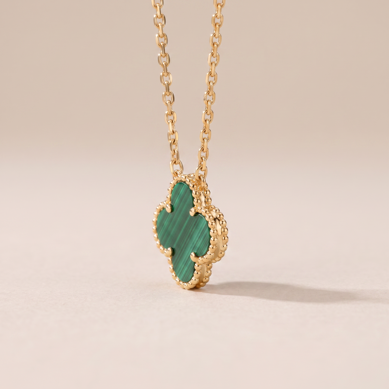 Vintage Alhambra 1 Malachite Motif Necklace