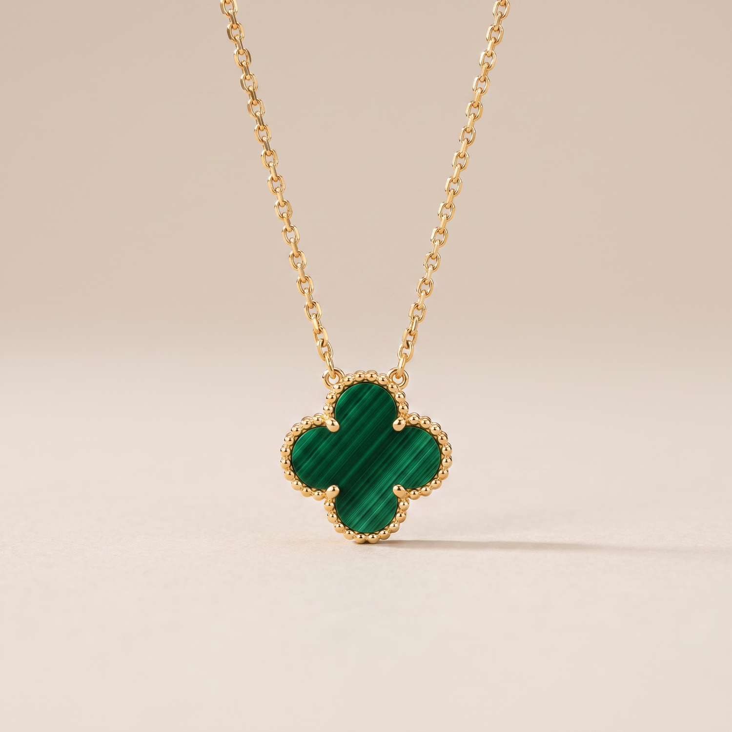 Vintage Alhambra 1 Malachite Motif Necklace
