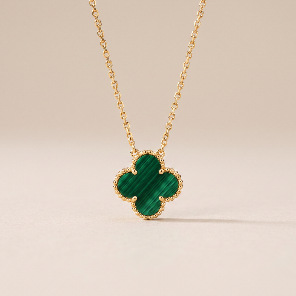Vintage Alhambra 1 Malachite Motif Necklace