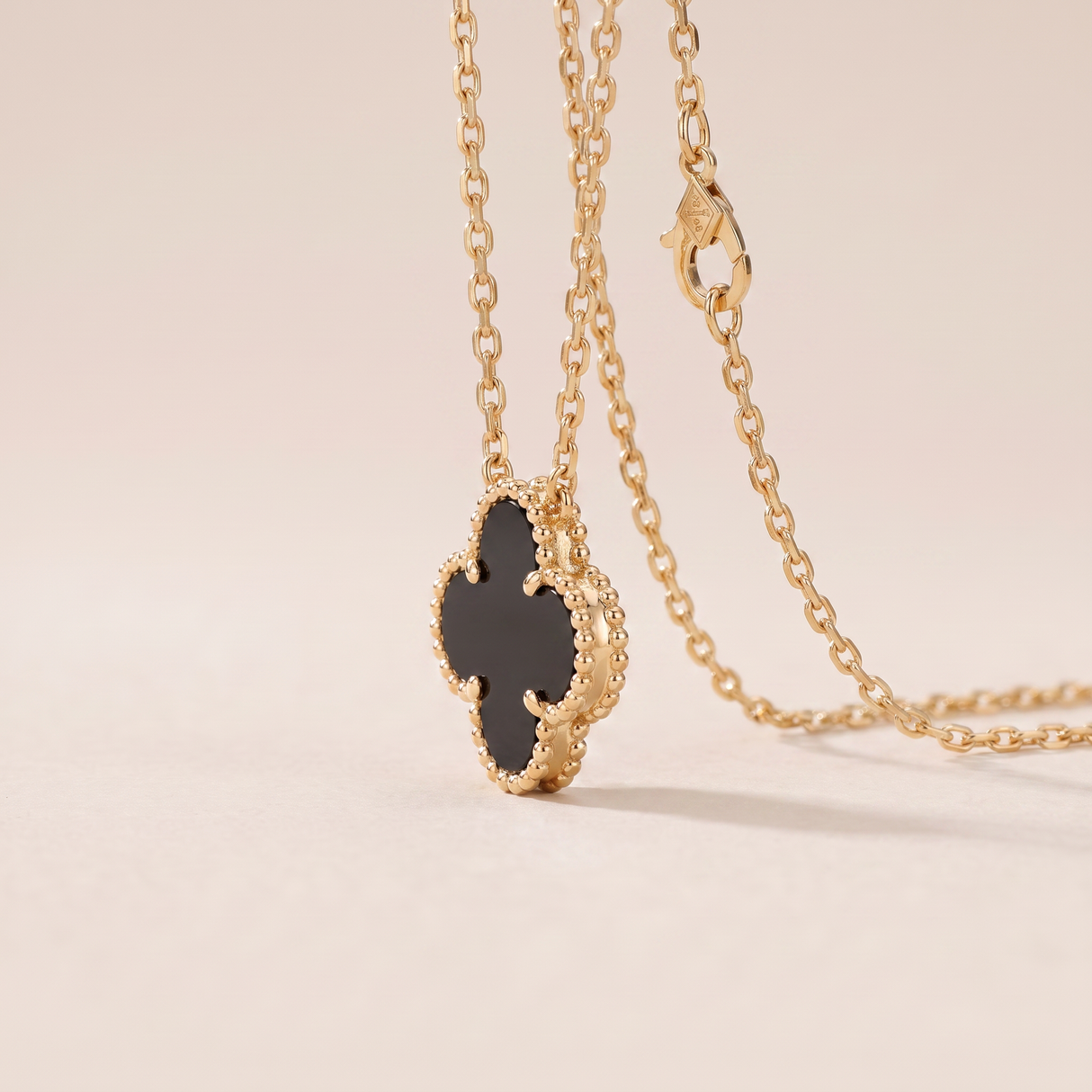 Vintage Alhambra 1 Onyx Motif Necklace