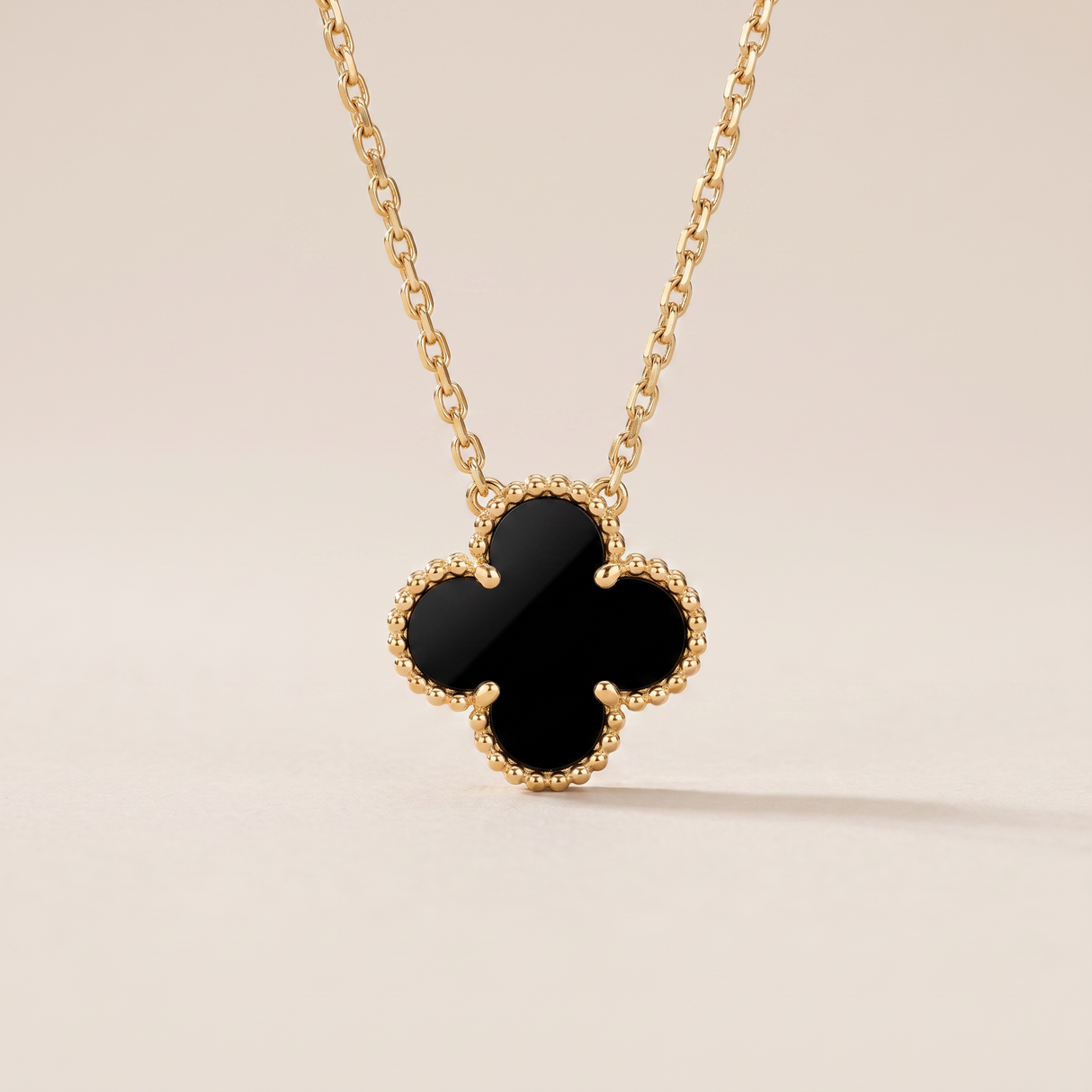 Vintage Alhambra 1 Onyx Motif Necklace