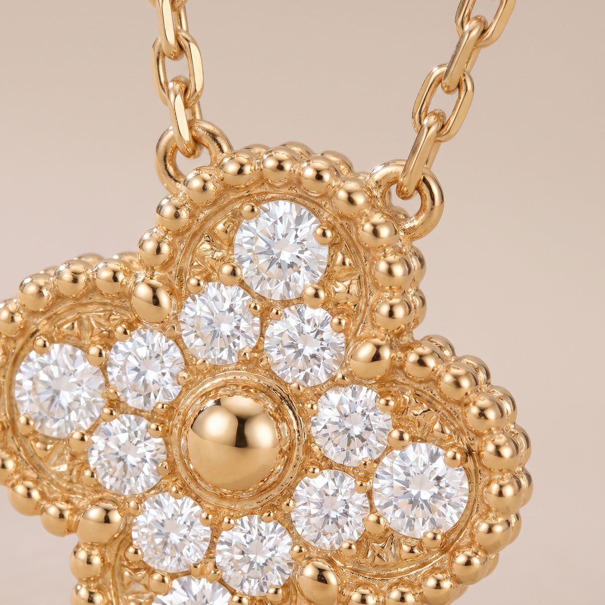 Vintage Alhambra 1 Pavé Motif Necklace