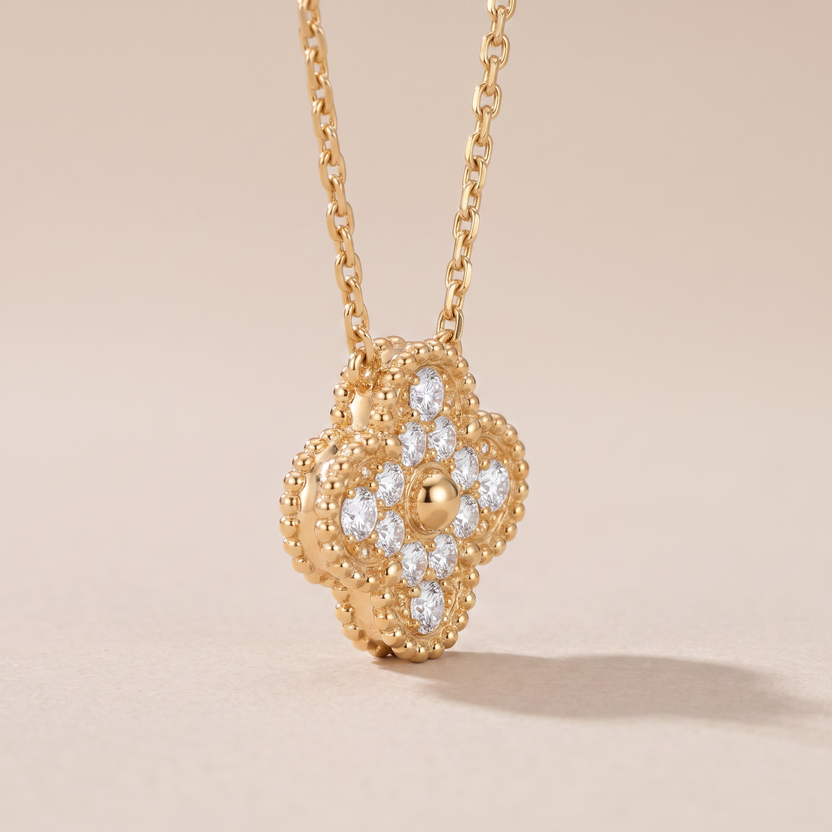 Vintage Alhambra 1 Pavé Motif Necklace