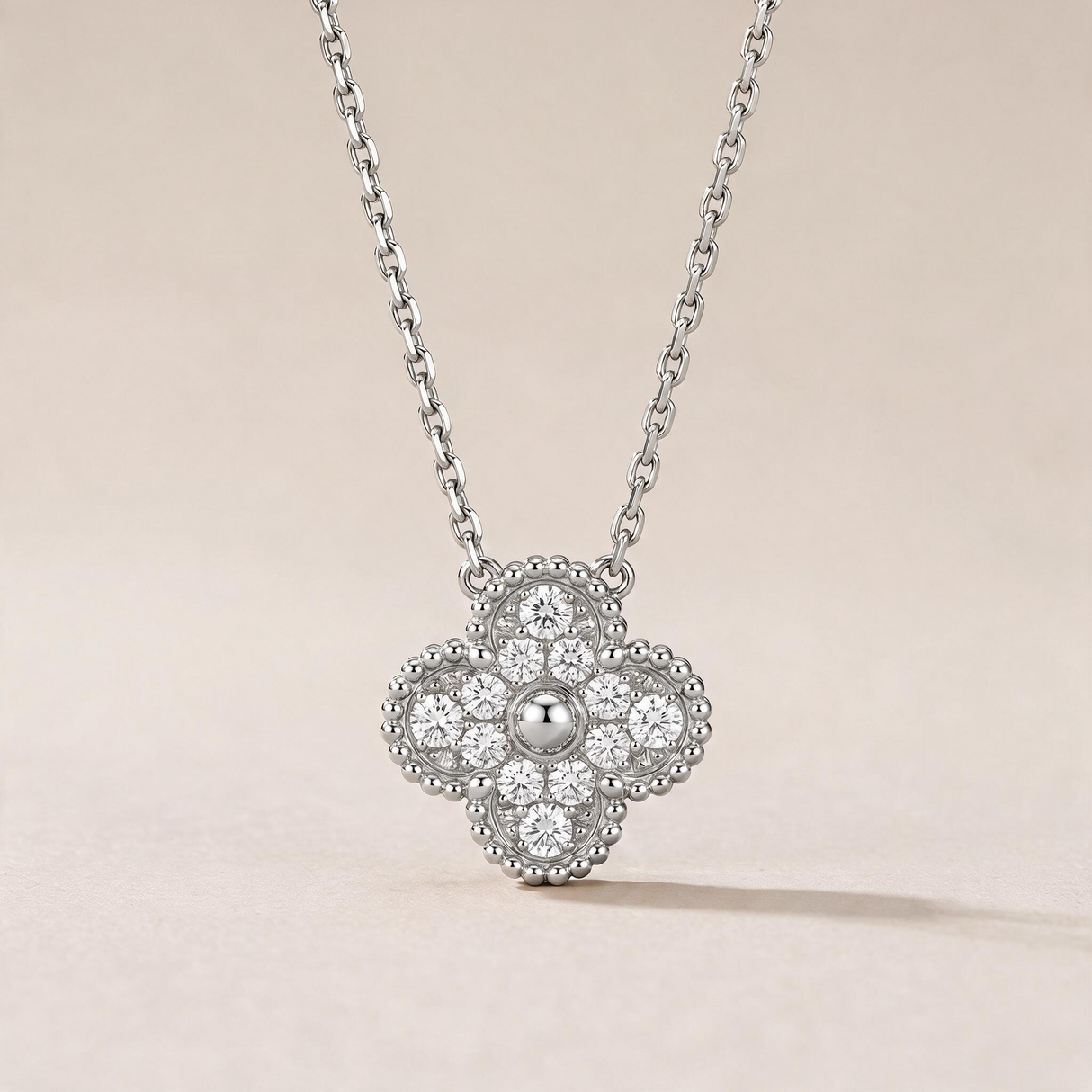 Vintage Alhambra 1 Pavé Motif Necklace