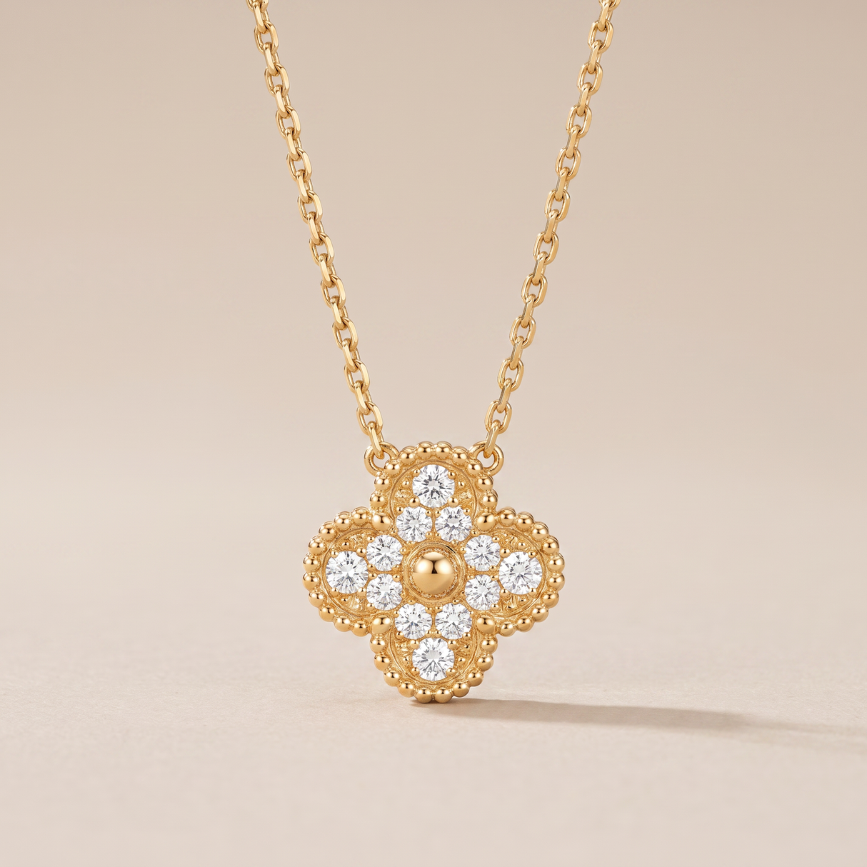 Vintage Alhambra 1 Pavé Motif Necklace