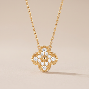 Vintage Alhambra 1 Pavé Motif Necklace