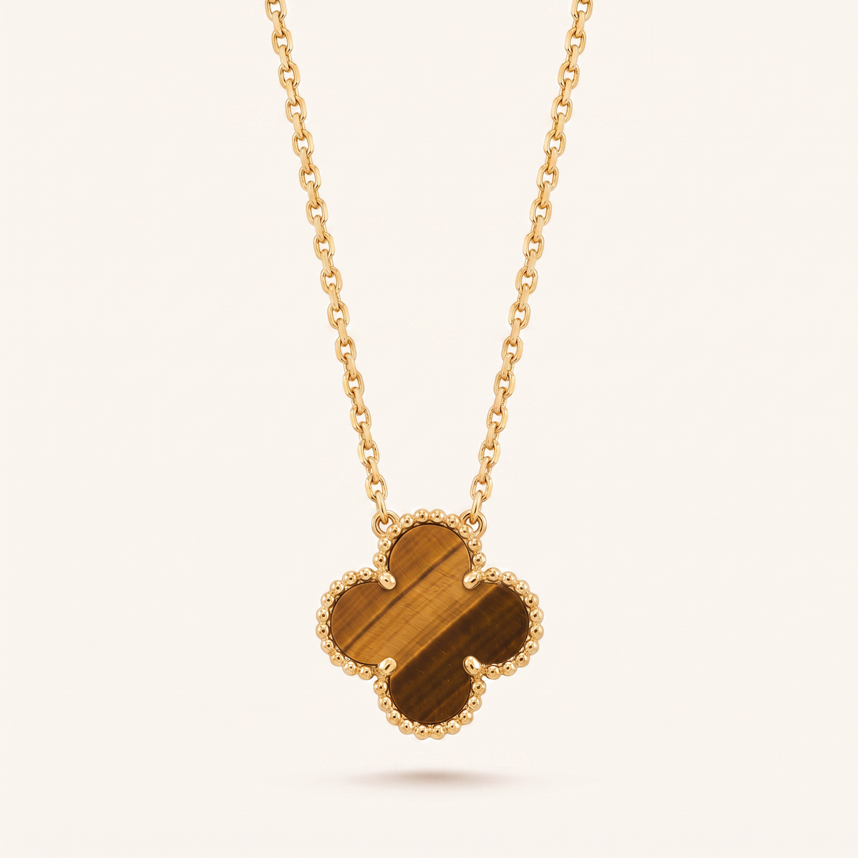 Vintage Alhambra 1 Tiger Eye Motif Necklace