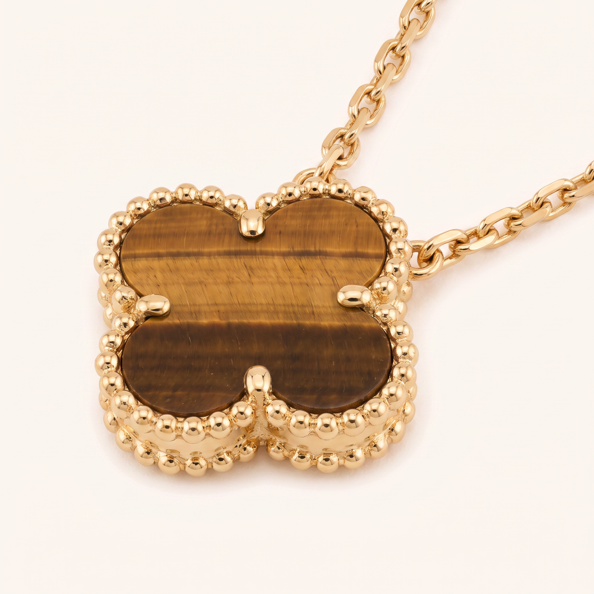 Vintage Alhambra 1 Tiger Eye Motif Necklace