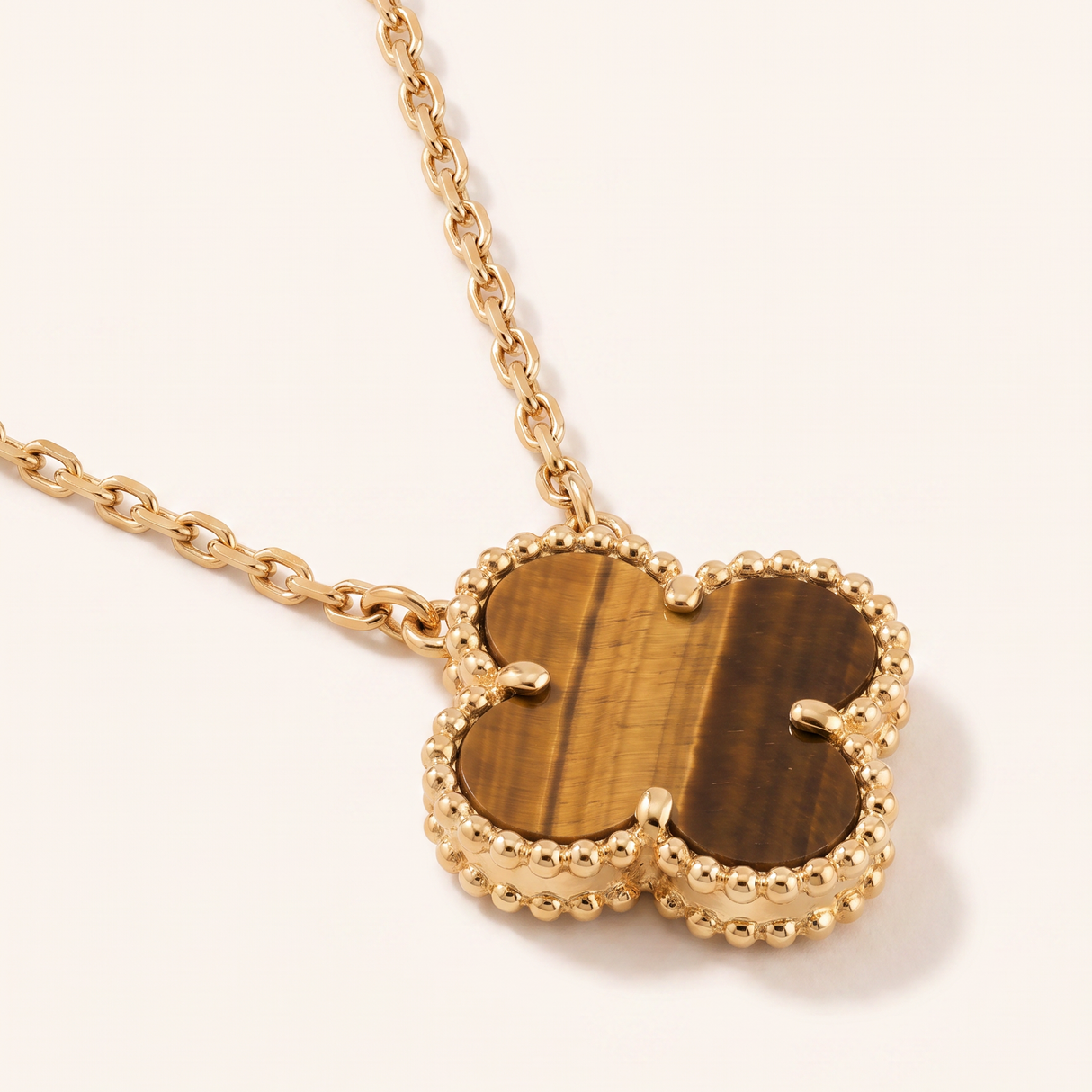 Vintage Alhambra 1 Tiger Eye Motif Necklace