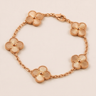 Vintage Alhambra 5 Motifs Style Fluted Clover Chain Bracelet