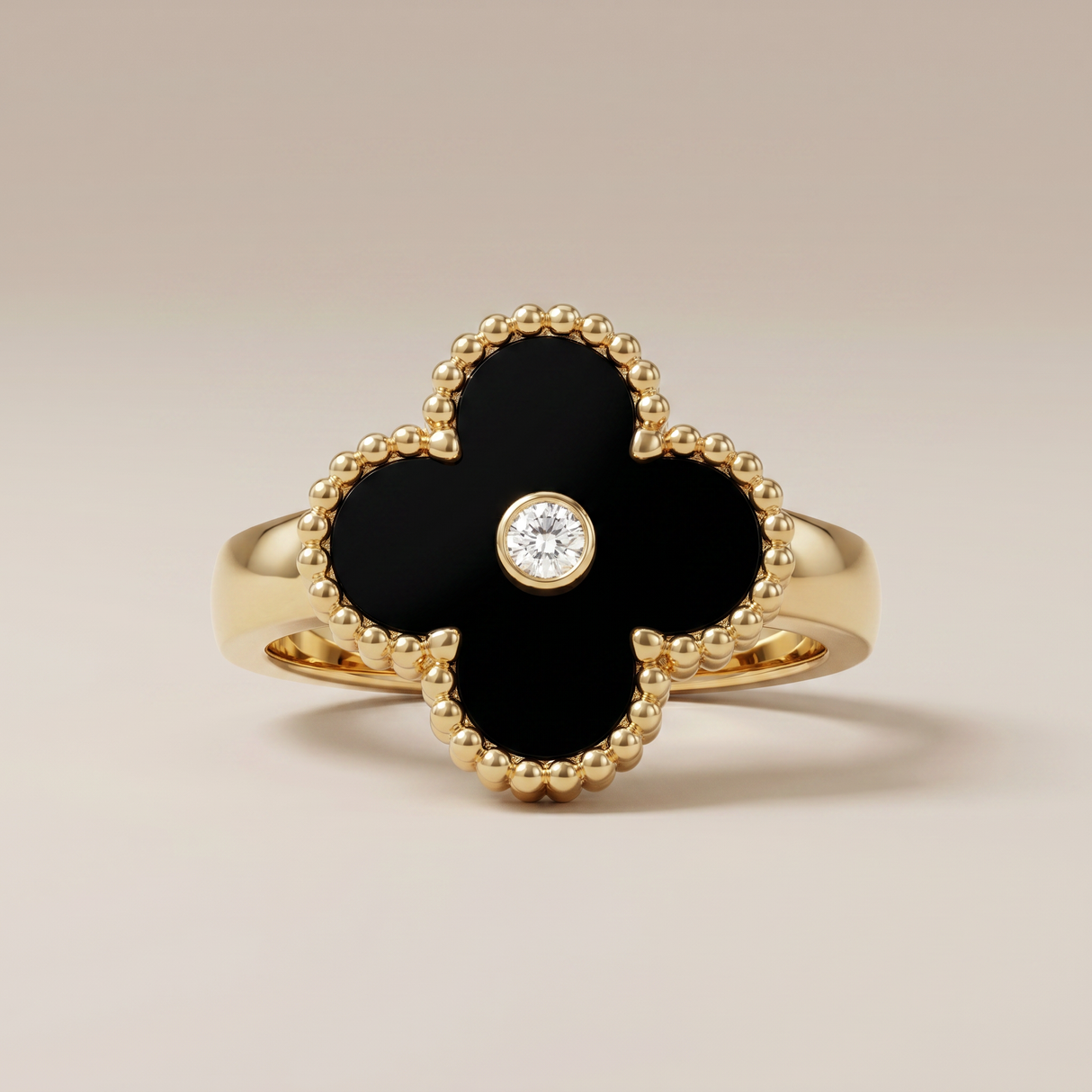 Vintage Alhambra Black Onyx Ring