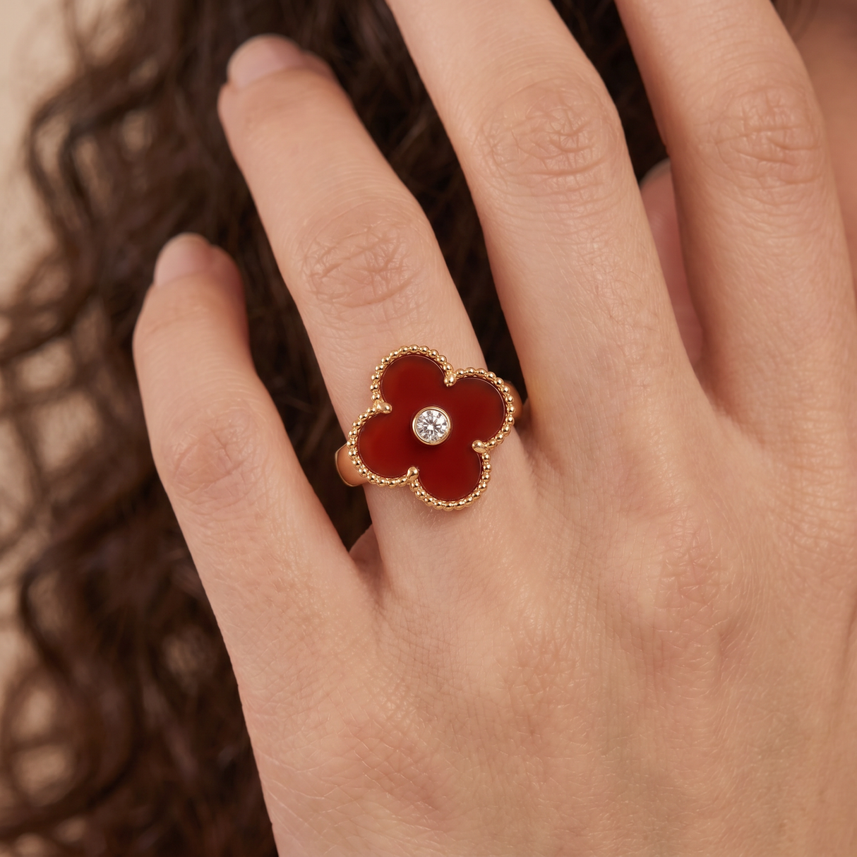 Vintage Alhambra Carnelian Ring