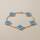 Vintage Alhambra Five Motifs Agate Clover Bracelet