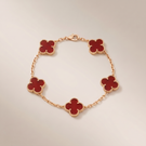 Vintage Alhambra Five Motifs Carnelian Bracelet
