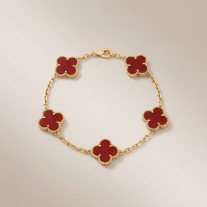 Vintage Alhambra Five Motifs Carnelian Bracelet