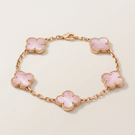 Vintage Alhambra Five Motifs Pink Opal Bracelet
