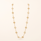 Vintage Alhambra Fluted And Diamond Clover 20 Motifs Necklace