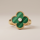 Vintage Alhambra Malachite Ring