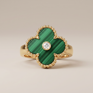 Vintage Alhambra Malachite Ring