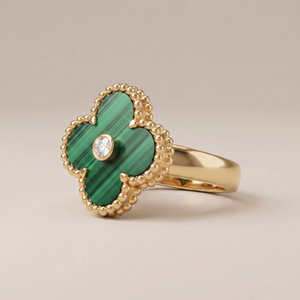 Vintage Alhambra Malachite Ring