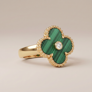 Vintage Alhambra Malachite Ring