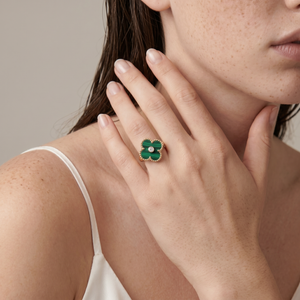 Vintage Alhambra Malachite Ring