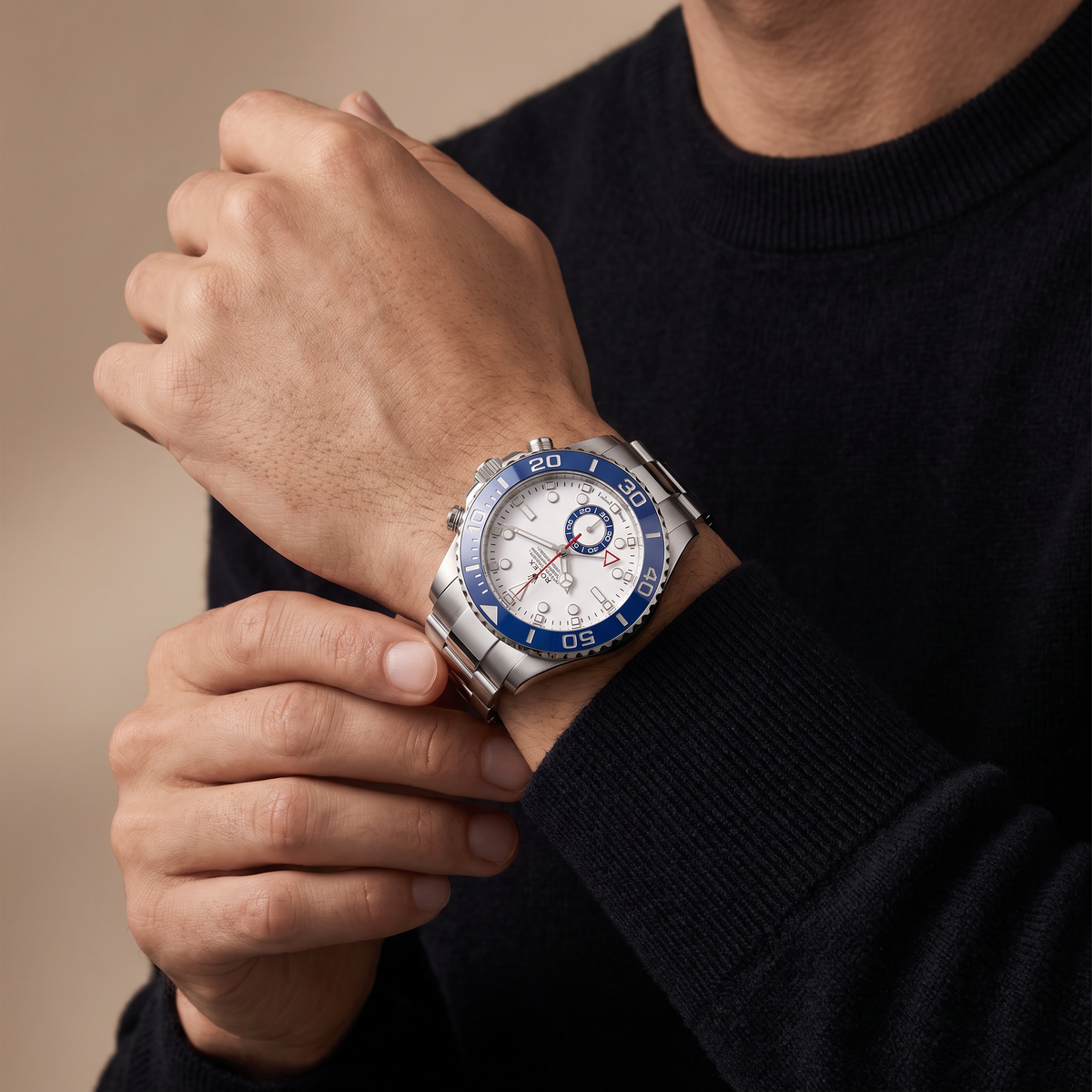 Yacht-Master II 126680 White Blue Dial Oystersteel Automatic Watch